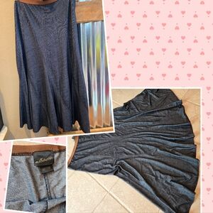 2X Charcoal Knit Maxi Skirt Tulip-flare Metrowear